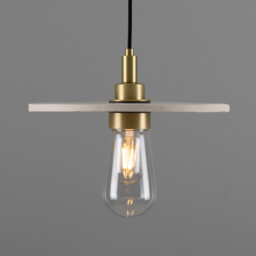 Bog Bathroom Oak, Matte White Striped, Satin Brass, IP44 - thumbnail 3