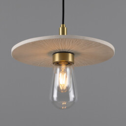 Bog Bathroom Oak, Matte White Striped, Satin Brass, IP44 - thumbnail 5