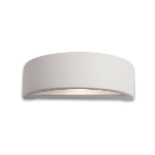 Ceramic 1 Light Indoor Plaster Wall Light - 100W Unglazed, Acid White Glass, E27