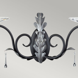 Amarilli 2 Light Indoor Candle Wall Light Black Floral Leaves Design , E14 - thumbnail 2