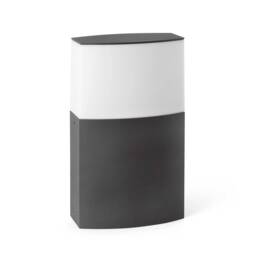 Datna 1 Light Outdoor Bollard Pedestal Light White, Dark Grey IP44, E27 - thumbnail 1