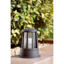 Surat 1 Light Outdoor Pedestal Light Dark Grey IP54, E27 - thumbnail 2