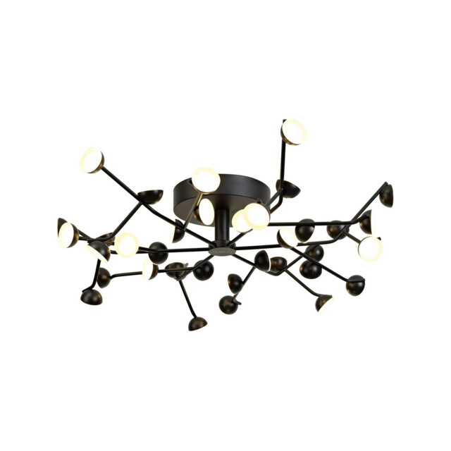 Adn 36 Light Ceiling, Round 74cm, 100W LED, 3000K, 7250lm, Black, 3yrs Warranty - image 1