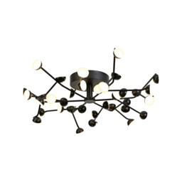 Adn 36 Light Ceiling, Round 74cm, 100W LED, 3000K, 7250lm, Black, 3yrs Warranty - thumbnail 1
