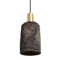 Senna Pendant Black Clay, Satin Brass - thumbnail 2