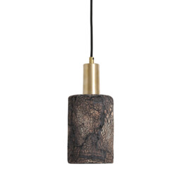 Senna Pendant Black Clay, Satin Brass - thumbnail 1