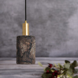 Senna Pendant Black Clay, Satin Brass - thumbnail 5