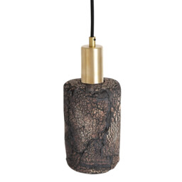 Senna Pendant Black Clay, Satin Brass - thumbnail 3