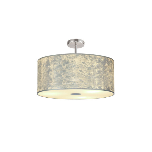 Baymont Polished Chrome 5 Light E27 Drop Flush With 60cm x 22cm Silver Leaf Shade - image 1