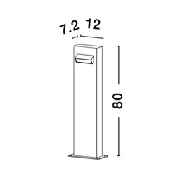 Zelda Outdoor Bollard Black Aluminium, LED 6W 301Lm 3000K IP65 - thumbnail 5