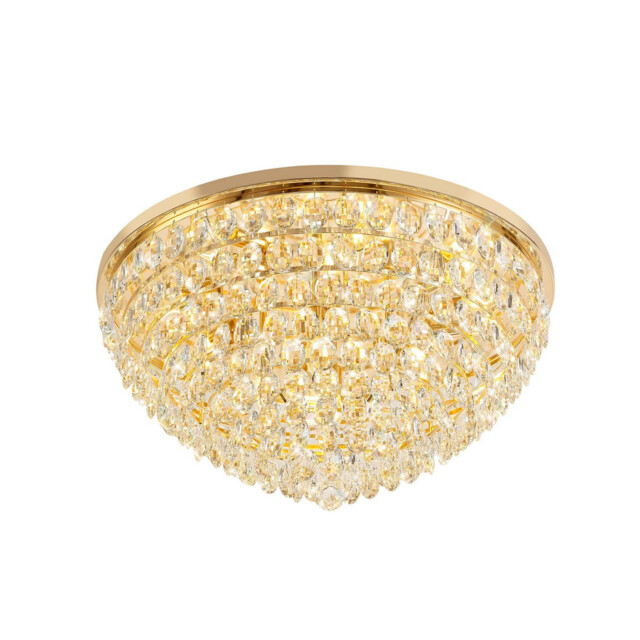 Coniston Flush Ceiling, 12 Light E14, French Gold/Crystal Item Weight: 24.3kg - image 1