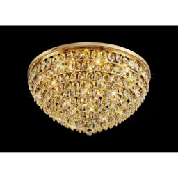 Coniston Flush Ceiling, 12 Light E14, French Gold/Crystal Item Weight: 24.3kg - thumbnail 2