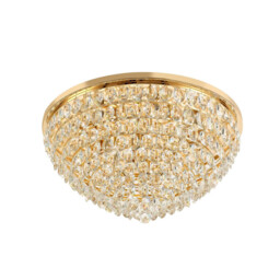 Coniston Flush Ceiling, 12 Light E14, French Gold/Crystal Item Weight: 24.3kg - thumbnail 3