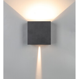 Davos XL Square Wall Lamp Dimmable, 2x10W LED, 2700K, 1830lm, IP65, Sand Black, 3yrs Warranty - thumbnail 2