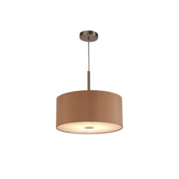 Baymont Satin Nickel E27 Single Pendant With 40cm x 18cm Dual Faux Silk Shade, Antique Gold/Ruby - thumbnail 5