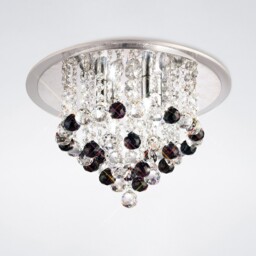Atla Flush Ceiling 4 Light Polished Chrome, Acrylic Trim, Crystal Supplied with 17 Additional Black Crystal Spheres - thumbnail 2