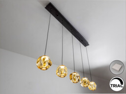 Zaria Bar Pendant Ceiling Light Black, Bronze, Amber LED 3000K Dimmable - thumbnail 3