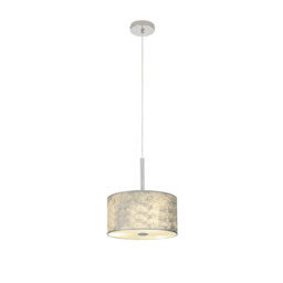 Baymont Polished Chrome E27 Single Pendant With 30cm x 17cm Silver Leaf Shade With Frosted/PC Acrylic Diffuser - thumbnail 5