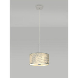 Baymont Polished Chrome E27 Single Pendant With 30cm x 17cm Silver Leaf Shade With Frosted/PC Acrylic Diffuser - thumbnail 2