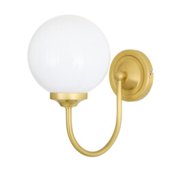 Bragan Globe Wall Light, Satin Brass