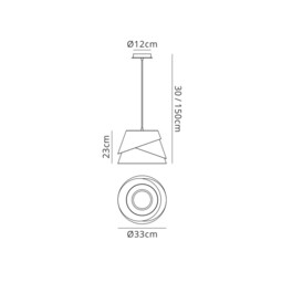 Alboran Dome Ceiling Pendant Small 1x40W (No Inc), Alumimium, Iron - thumbnail 2