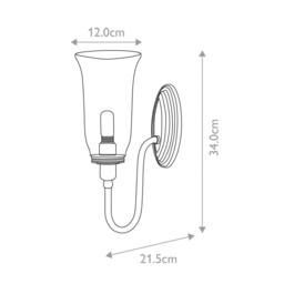Blake 1 Light Bathroom Wall Light Polished Brass IP44, G9 - thumbnail 5