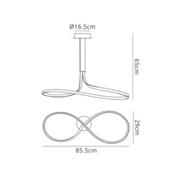 Nur Semi Flush Ceiling Tall 40W LED 3000K, 3200lm, Dimmable White, Frosted Acrylic - thumbnail 2