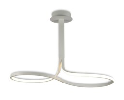 Nur Semi Flush Ceiling Tall 40W LED 3000K, 3200lm, Dimmable White, Frosted Acrylic - thumbnail 1