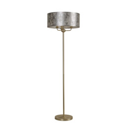 Banyan 3 Light Switched Floor Lamp With 50cm x 20cm Silver Leaf Shade Champagne Gold/Silver Leaf - thumbnail 5