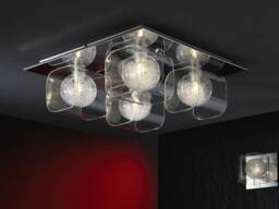 Eclipse 4 Light Crystal Flush Ceiling Light Chrome, G9