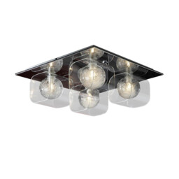 Eclipse 4 Light Crystal Flush Ceiling Light Chrome, G9 - thumbnail 2