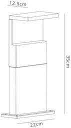 Ruka Post Lamp, 13W LED, 3000K, 850lm, IP54, Anthracite, Walnut - thumbnail 2