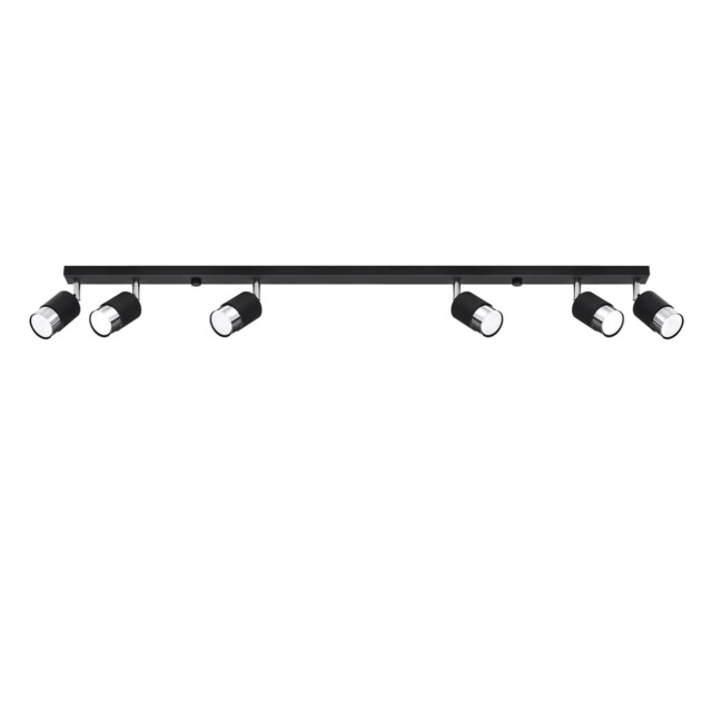 Nero Ceiling Spotlight Bar, Black/Chrome, 6x GU10 - image 1