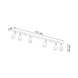 Nero Ceiling Spotlight Bar, Black/Chrome, 6x GU10 - thumbnail 5