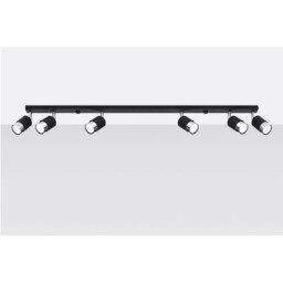 Nero Ceiling Spotlight Bar, Black/Chrome, 6x GU10 - thumbnail 2