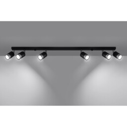 Nero Ceiling Spotlight Bar, Black/Chrome, 6x GU10 - thumbnail 3