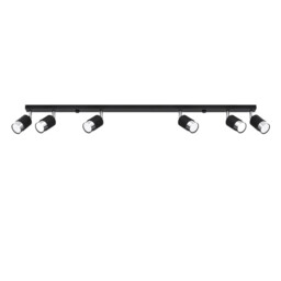 Nero Ceiling Spotlight Bar, Black/Chrome, 6x GU10 - thumbnail 1