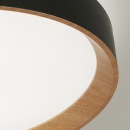 Sorrento LED Flush Light Ceiling Light Black with Wood Transfer - thumbnail 3