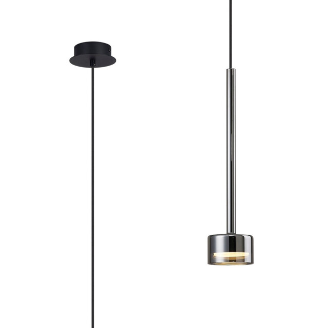 Tonic Pendant, 1 Light, With Replaceable 12W LEDs, 4000K, Chrome/Black/Chrome Glass - image 1
