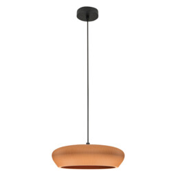 Arcadia Cylindrical Pendant Ceiling Light Terracotta-Sandy Black 2xG9 LED