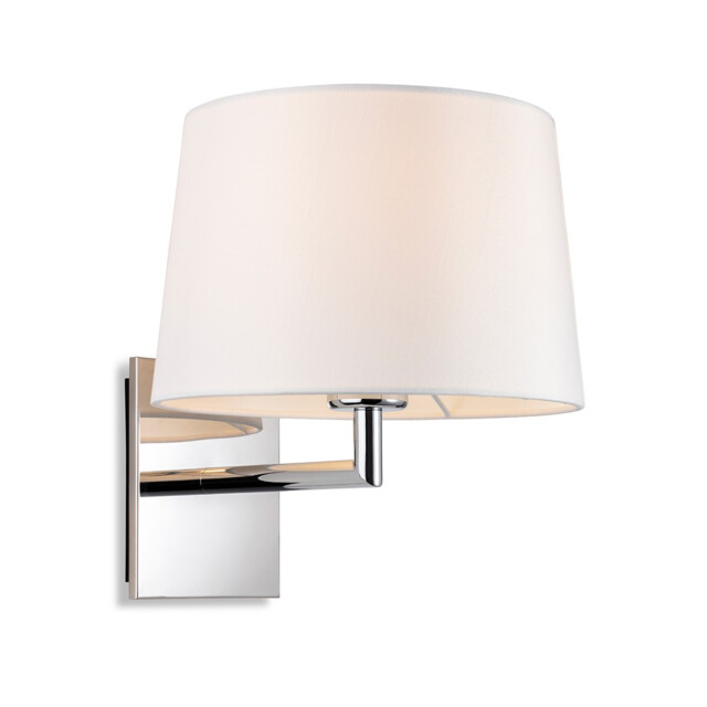 Grand Wall Lamp Chrome with Round Tapered Cream Shade