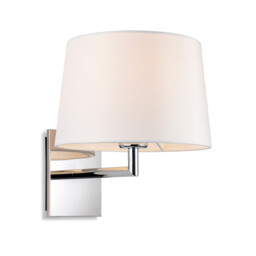Grand Wall Lamp Chrome with Round Tapered Cream Shade