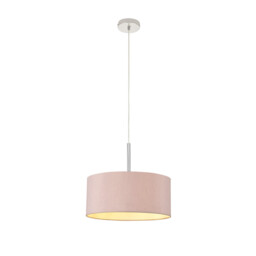 Baymont Polished Chrome E27 Universal Single Pendant With 40cm x 18cm Dual Faux Silk Shade, Taupe/Halo Gold - thumbnail 5