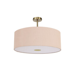 Baymont Antique Brass E27 Semi Flush With 60cm x 22cm Dual Faux Silk Shade, Antique Gold/Ruby - thumbnail 5