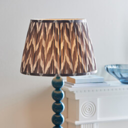 Higgledy Gloss Marlin Blue Paint Floor Lamp with Pearl Grey Fabric Zigzag Shade 35cm E27 - thumbnail 5