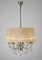 Olivia Ceiling Pendant with Soft Bronze Shade 8 Light Antique Brass, Crystal - thumbnail 2
