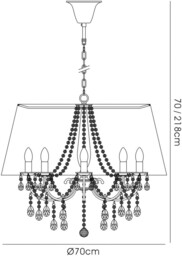 Olivia Ceiling Pendant with Soft Bronze Shade 8 Light Antique Brass, Crystal - thumbnail 3