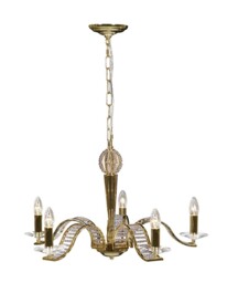 Niobe Ceiling Pendant Chandelier 5 Light French Gold, Crystal - thumbnail 1