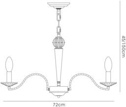 Niobe Ceiling Pendant Chandelier 5 Light French Gold, Crystal - thumbnail 3