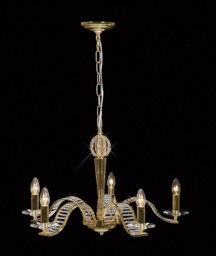 Niobe Ceiling Pendant Chandelier 5 Light French Gold, Crystal - thumbnail 2